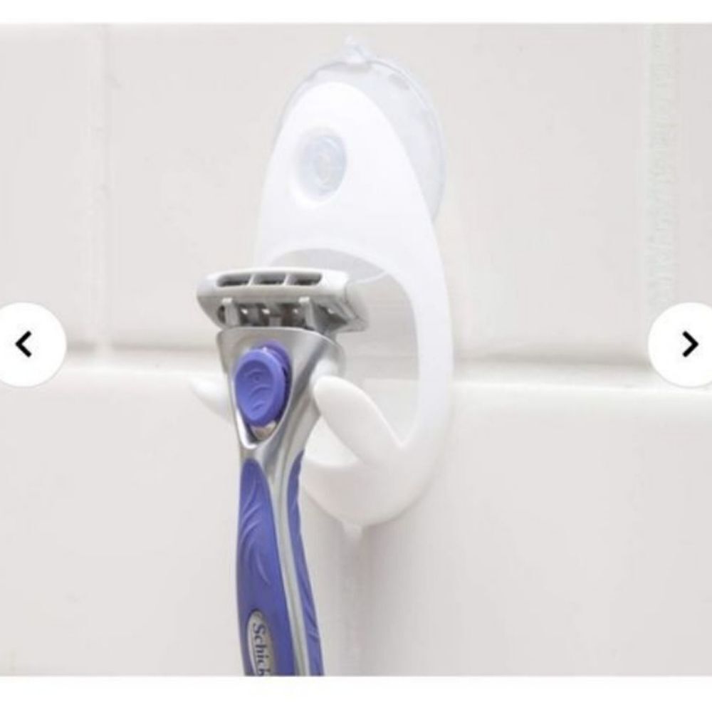 🏖 White Razor Holder with Suction Cup - Picture 3 of 4
